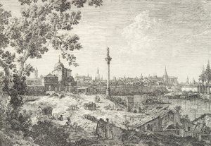 Pádua képzeletbeli kilátása, bal oldalon egy kupolás templommal, oszloppal felül..., 1735-46. alkotó: Canaletto