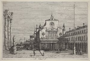 S. Giacomo di Rialto képzeletbeli látképe alkotó: Canaletto