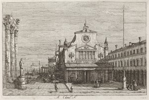 S. Giacomo di Rialto képzeletbeli képe [jobbra fent], c. 17351746. alkotó: Canaletto