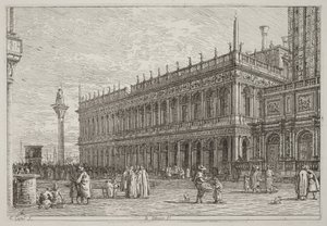 A könyvesbolt. V. [bal felső sarok] alkotó: Canaletto