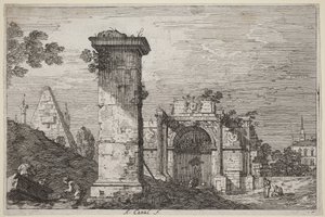 Táj romos emlékművekkel alkotó: Canaletto