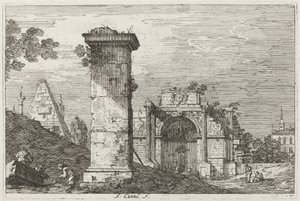 Táj romos műemlékekkel [jobbra], c. 17351746. alkotó: Canaletto