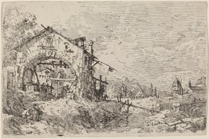 Táj egy nővel a kútnál, c. 17351746. alkotó: Canaletto