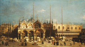 Szent Márk és a dózse palotája, Velence, a Piazza San Marco-ról, 1740-es évek alkotó: Giovanni Antonio Canal