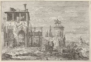 A lovas emlékmű, c. 17351746. alkotó: Canaletto