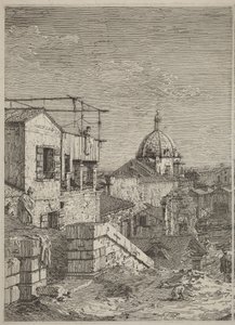 A ház a felirattal [balra] alkotó: Canaletto