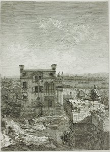 A ház a perisztylával, Vedute-ból alkotó: Canaletto