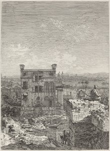 The House with the Peristyle [jobbra], 1741. alkotó: Canaletto