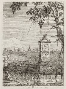 A kis emlékmű [balra] alkotó: Canaletto