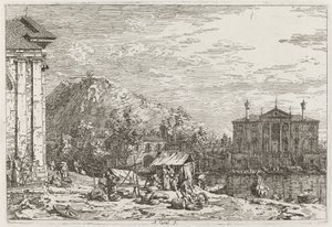 A Dolo-i piac [balra lent], c. 17351746. alkotó: Canaletto
