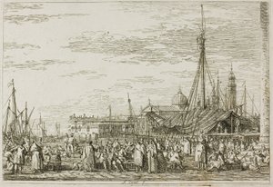 Piac a Molo-n, Vedute-ból alkotó: Canaletto
