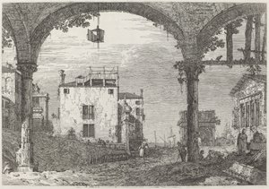 A Portico a lámpással alkotó: Canaletto