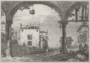 A portikus a lámpással alkotó: Canaletto