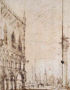 Velence: A Dózse-palota délnyugati szöge, 18. század eleje alkotó: Canaletto