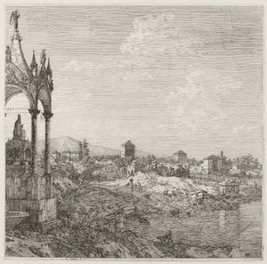 Kilátás egy városra a püspöksírral, c. 17351746. alkotó: Canaletto
