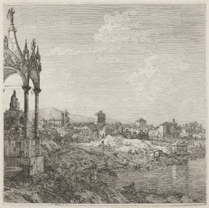 Kilátás egy városra a püspöksírral, c. 17351746. alkotó: Canaletto