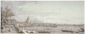 Kilátás a Temzére, London, 1750 alkotó: Canaletto