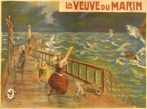 A Pathe némafilm, a „La Veuve du Marin” plakátja