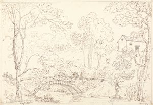 Híd a Loweswater-templom mellett, 1835. augusztus 2 alkotó: Capt. Thomas Hastings