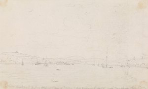 Cowes Roadsteadben, 1826. június 6-án a „Falcon”, Lord Yarborough jachtjáról a vízre bocsátás napján alkotó: Capt. Thomas Hastings