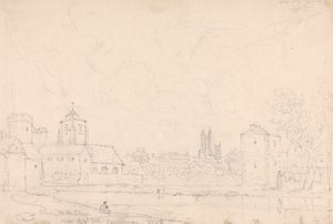 A Stour-on, a West Gate közelében, Canterburyben alkotó: Capt. Thomas Hastings