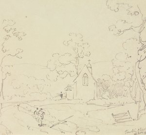 Shanklin Church, Wight-sziget, 1829. május 28 alkotó: Capt. Thomas Hastings