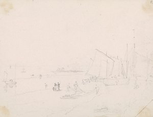 Vázlat egy tengerparti jelenetről, Hastings alkotó: Capt. Thomas Hastings