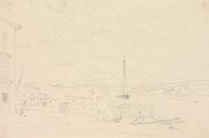Vázlat egy folyó tájáról, Wight-szigetről alkotó: Capt. Thomas Hastings