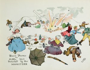 Búr piknik a Middle Hillen, a tarackunk zavarta, a The Leaguer of Ladysmith című filmből, 1900
