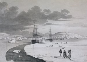 Vágás a Winter Islandbe, 1821. október, a Journal of a Second Voyage for the Discovery of a North West Passage from the Atlantic the Pacific, 1821-22-23, William Edwar előadásában.