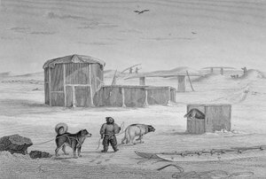 Eskimaux-ház, jégből épült, Igloolik, 1822, a „Journal of a Second Voyage for the Discovery of the Discover of the North West Passage from the Atlantic the Pacific, 1821-22-23 Years, 1821-22-23” című könyvéből, William.