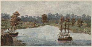 Sydney Cove, 1788 (kézzel színezett rézmetszet)
