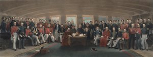 A Nankingi Szerződés aláírása és lepecsételése alkotó: Captain John Platt