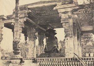 Nagy Pagoda, Nagy Bika, Elölnézet, Tanjore, India Rajarajesvara Temple, 1857.