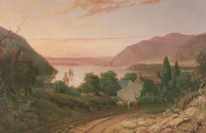 A Hudson folyó és a West Point távoli látképe alkotó: Captain Seth Eastman
