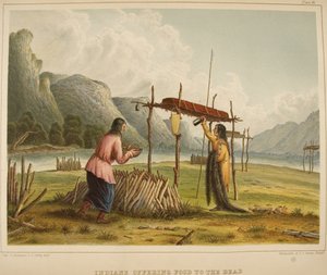 Indians Offering Food to the Dead alkotó: Captain Seth Eastman