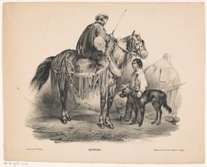 Nemes lovas és kolduló fiú Pictura (sorozat címe az objektumon) alkotó: Carel Christiaan Antony Last