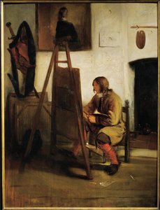 Fiatal festő a műtermében (festmény vászonra) alkotó: Carel Fabritius