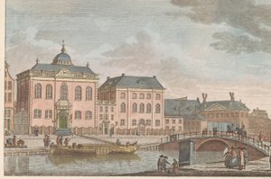 Felsőnémet zsinagóga Amszterdamban, 1790 körül Felsőnémet zsidó templom Amszterdamban / Sijnagogue Allemandé à Amsterdam (cím a tárgyon)