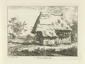 Pásztor egy birka akolban Te Drown in Drenthe (cím a tárgyon) Tájképek (1-6) (sorozat címe)