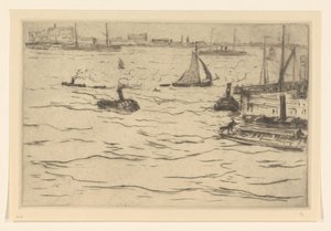 Kilátás a Maasra Rotterdamban The Maas in Rotterdam (eredeti cím) alkotó: Carel Nicolaas Storm van 