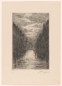 Csatorna Dordrechtben éjjel Dordrecht. Csatorna, effet de soir (eredeti cím)