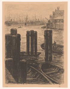 Cölöpmunka Hamburg kikötőjében