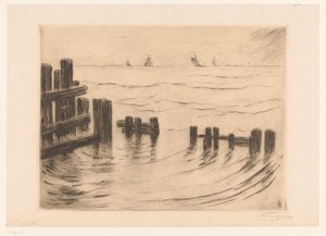 Tengeri táj hullámtörőkkel Vlissingen közelében Brise-lames, Flessingue (eredeti cím) alkotó: Carel Nicolaas Storm van 