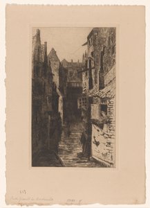 Csatorna Dordrechtben Oude Gracht Dordrechtben (cím a tárgyon)