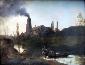 Németül: "Walzwerk Neustadt-Eberswalde" vagy "Az Eberswalde melletti hengermű" A Neustadt-Eberswalde-i hengermű alkotó: Carl Blechen