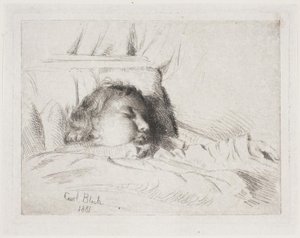 Az alvó gyerek alkotó: Carl Bloch