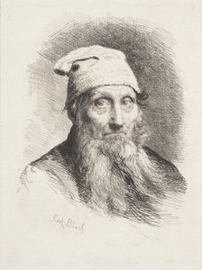 Egy kalapos öregember. Mellkép alkotó: Carl Bloch