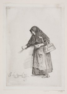 A feleség a verebekkel alkotó: Carl Bloch