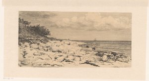 Kavicsos strand, a tenger mellett alkotó: Carl Bloch